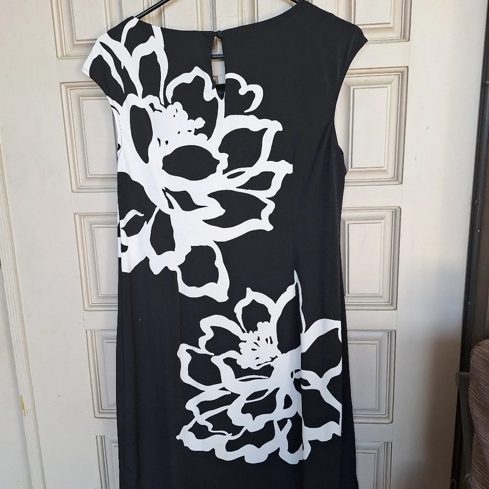 My Favorite Dress! Stuudio London Times Blk/Wht Sz12 Cap Sleeves Poly/Spandex - Picture 8 of 8